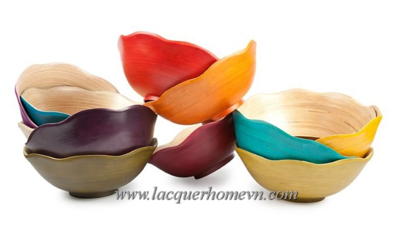 HT5052 Flower salad bamboo bowl