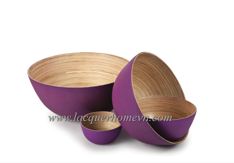 HT5329 Spun bamboo bowls, set of 3 pcs