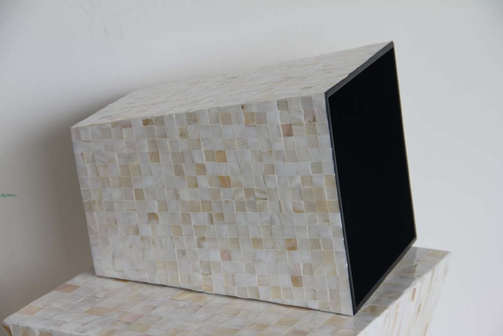 Mother of pearl MDF lacquer waste basket